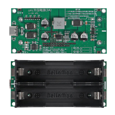Hella Reliable Three Pack 18650 Lithium Battery Charger Module Type C Fast Charge Boost Converter 5V 9V 12V with dual LED indicator.