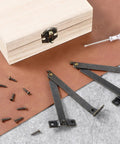 Two Pack Bronze Lid Support Hinges For Jewelry Boxes And Small Chests Antique Folding Lid Stays For Cabinets Cupboards And Wooden Boxes Durable Iron With Bronze Finish Includes Screws And Mini Screwdriver
