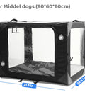 Pet Nebulizer Therapy Cage For Oxygen And Nebulization All In One Dual Port Vet Care Crate Medium size for dogs