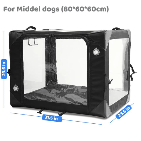 Pet Nebulizer Therapy Cage For Oxygen And Nebulization All In One Dual Port Vet Care Crate Medium size for dogs