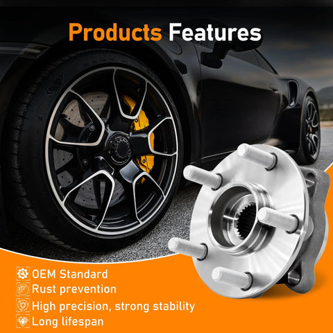 Front Wheel Hub Bearing Assembly 5 Lug With ABS 513413 Two Pack For Subaru Forester 2014 2018 Impreza 2014 2019 Crosstrek 2016 2021 XV