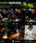 Kickass 800-1100nm Laser Safety Glasses Featuring Tough OD5+ And OD7+ Ratings For Near Infrared Work worn during MIG, TIG, and laser hair removal.