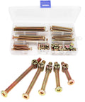 50 Piece 1/4-20 Crib Hardware Replacement Kit With Zinc Plated Hex Socket Cap Screws And Barrel Nuts, Handy Storage Box