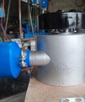 Side view of 3000W Micro Hydroelectric Generator for Home and Outdoors Off Grid Ready with durable aluminum shell and 110mm fitting.