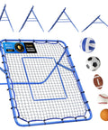 5x4Ft Rebounder Net For Volleyball Baseball Softball And Lacrosse With Quick Adjustments, Multi Angle Targets, Beefy Steel Frame