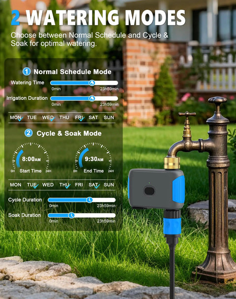 WiFi Hose Timer With App Control For Garden Irrigation Smart Bluetooth Water Timer No Hub Needed Works With Alexa And Google