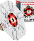 Front view of Innovative Drywall Repair Kit with 2 Inch Hole Patch and Spackle packaging and mesh patch for easy wall fixes