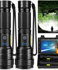 Rechargeable LED Flashlight 2 Pack Ultra Bright 99,000 Lumens Handheld Waterproof Flashlights for camping and outdoor use