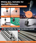 Hand Drill With Keyless Chuck Three Eighths Inch Capacity Cast Steel Body 13-Piece Bit Set for wood, glass, aluminum, and circuit board