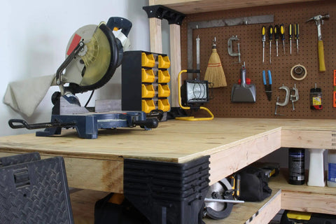 Heavy Duty Workbench Kit With ShelfLinks For Garage Shop Or Shed Organization Build A Custom Workspace With Sturdy Brackets