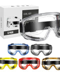 Six Pack Safety Goggles With Anti Fog Lenses ANSI Z87.1 Certified Lab Eyewear in assorted colors with box