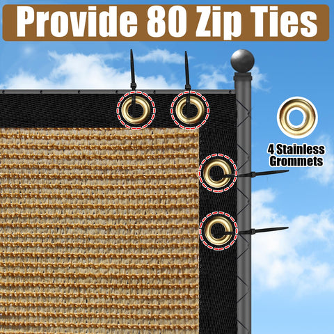 6 Foot By 50 Foot Outdoor Privacy Screen Fence And Mesh Shade Net Cover For Garden And Backyard No Fuss Install To Boost Privacy On Chain Link Or Wooden Fences Freestanding Patio Privacy Wall Shield with grommets