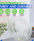 16 Inch Microwave Glass Turntable Replacement Plate Fits WB49X10189 GE Microwave, displayed with durability features