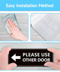 Easy installation of 2 Pack Please Use Other Door Sign With Left Right Arrow Self Adhesive Weatherproof Vinyl Entrance Sticker