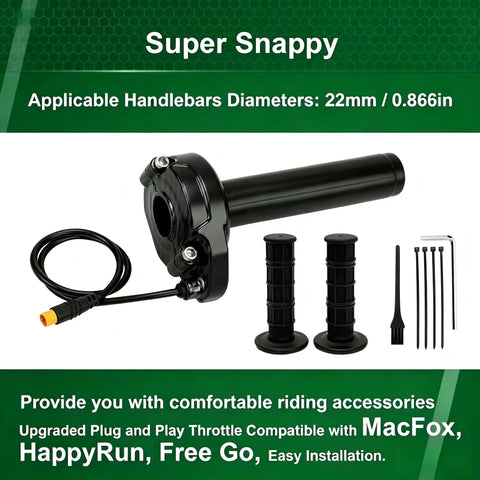 Full Twist Throttle For 12V 72V E Bikes Waterproof 3 Pin Twist Grip Handlebar Throttle With Easy Install And No Fuss Plug And Play