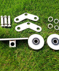 Beefy Heavy Duty Sliding Gate Caster With Groove Wheel And Double Pulley Silent Detachable Stainless components on grass
