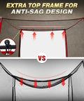 Golf Practice Net With Impact Screen 10 By 8 Feet comparing anti-sag design with sagging net examples
