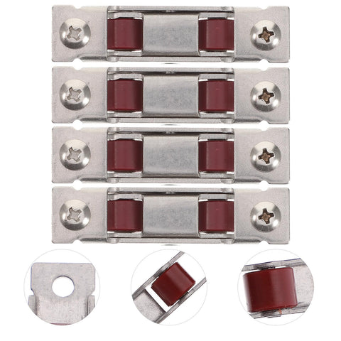 Top Shelf Stainless Steel Sash Wheels For Silky Smooth Sliding Windows And Patio Doors Heavy Duty Double Roller Pulleys set showing four double roller pulleys.