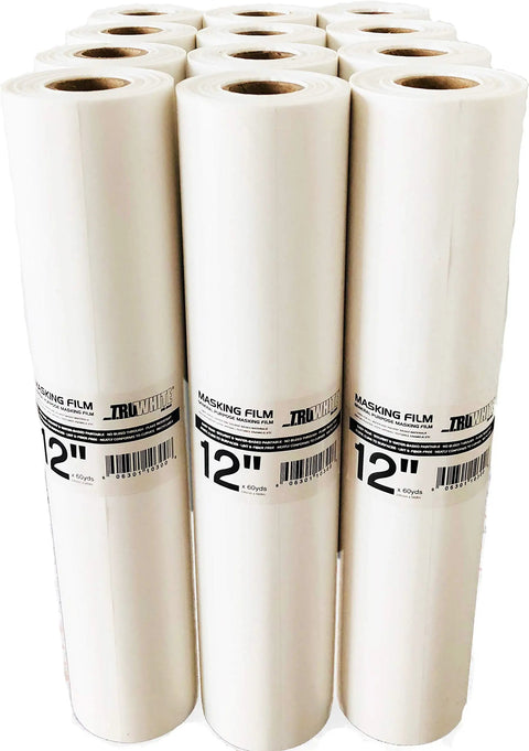 Bulk Masking Film Alternative For Painting And Auto Body Work 12 Inch By 180 Feet Per Roll 10 Rolls Bleed Through Resistant Reusable