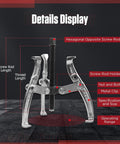 Heavy Duty Gear Puller Set With 3 Inch 4 Inch 6 Inch 8 Inch Jaws detailed parts and components display