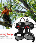 Beefed Up Tree Climbing Harness With Padded Waist And Leg Straps Large Size 300kg Weight Limit 25kN Breaking Strength Nylon Gear