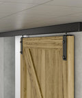 Installed 96 Inch Ceiling Mount Box Rail Barn Door Hardware Kit For Heavy Duty Sliding Track Aluminum Alloy For Single Door
