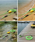 Durable Marine Tow Line With Built In Pulley Stainless Steel Hooks And Guarded End Connections Heavy Duty Bungee Dock Rope