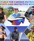 8 Pack Men Safety Glasses With ANSI Z87.1 UV Protection, Impact Resistant Wraparound Lenses, Blue Light Blocking Tinted Eyewear
