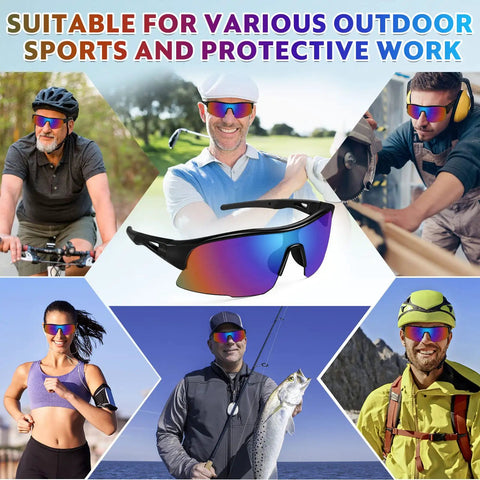 8 Pack Men Safety Glasses With ANSI Z87.1 UV Protection, Impact Resistant Wraparound Lenses, Blue Light Blocking Tinted Eyewear