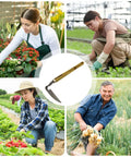 Durable Hand Weeder Sickle Tool with Hardwood Handle for Easy Weeding Soil Loosening and Mowing in garden settings