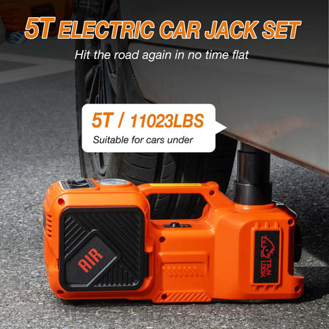 Beefy 5 Ton Electric Car Jack Kit With Hydraulic Lift And Tire Inflator Heavy Duty 12V Floor Jack For Sedans SUVs MPVs And Trucks Perfect For Tire Changes And Garage Repairs Without A Wrench