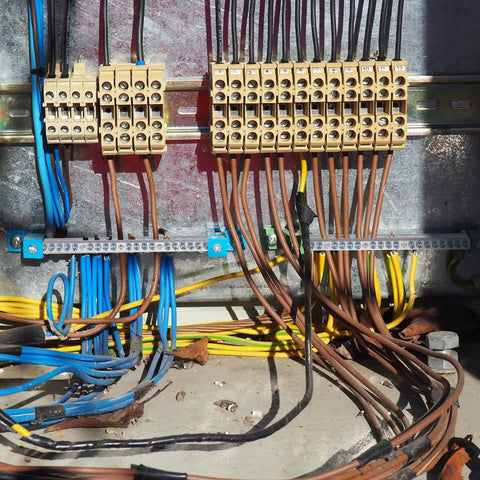 2 Pack Ground Bar Kit With 23 Terminal Positions For Safe Electrical Connections Includes Mounting Screws And Easy Install Plug N Play Ready For Distribution Boards And Electrical Panels. installed in electrical panel with wiring