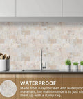 Peel And Stick Backsplash Tile 10 Sheets Brick Stone Look For Kitchen Bathroom Stove Fireplace Camper Sandstone Beige 12x12