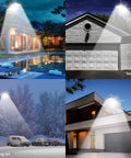 200W Solar Street Lights Outdoor Motion Sensor With Remote Control, 800 LED Flood Lights illuminating yard, garage, parking lot, patio