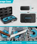 Workhorse Copper Tubing Cutter Set With Half Inch Three Quarter Inch And One Inch Tube Cutters Plus Deburring Tool And Storage Case shown open with tools