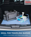 Antimicrobial Bag Barrier for Medical Bags and On The Go Workstations, Latex Free Reusable Shield That Kills Microorganisms, Easy Wipe Cleanup, Keeps Your Workspace Clean and Hygienic for Med Pros and Clinicians on cargo floor with medical bag and supplies