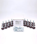 24 Pack Adjustable Furniture Leveling Feet With Quarter Twenty Threaded Stems And Soft Gray Felt Pads To Fix That Wobble Quick While Protecting Hardwood Floors For Rock Solid Balance Around The House - assorted feet with nuts.