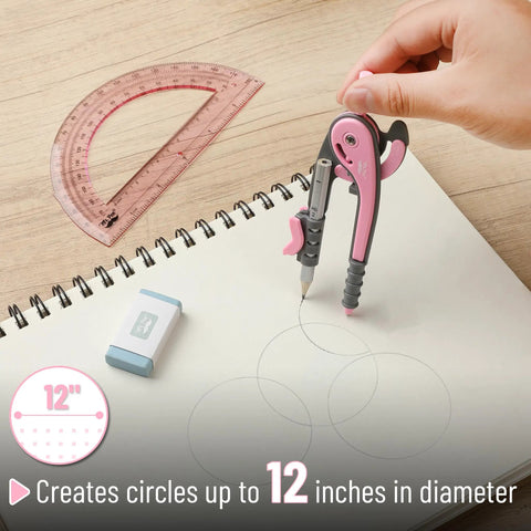 6 Inch Compass And Protractor Gear For Geometry And Drafting, Precision Circle Maker With Sturdy Grip And Smooth Handling, Ideal For Classrooms, DIY Projects, Art And Design, Arc And Circle Creation, on sketchpad