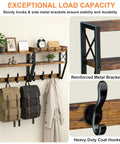 32-Inch Wall Mount Coat Rack With Shelf Must-Have 4-In-1 Key Holder Mail Organizer 12 Hooks Entryway Storage detail view