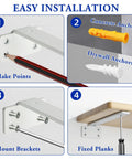 Installation guide for Heavy Duty L Shelf Brackets Built Tough 6 Inch Hidden Mount Corner Wall Shelves Supports One Fifth Inch Thick Metal White 4 Pack