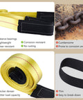Two Pack 6 Foot by 2 Inch Lift Sling Straps for Construction contrasted with rusty chain, highlighting material benefits.