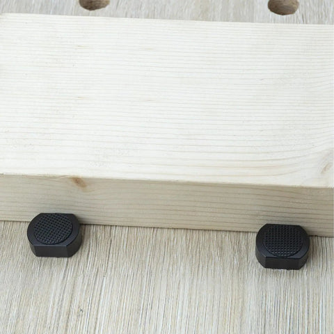 8 Piece Aluminum Bench Dogs Set For Woodworking, Three Quarters Inch Size Clamp Accessories with non slip blocks in use