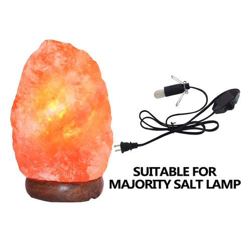Himalayan Salt Lamp Replacement Cord And Bulb With Dimmer Switch 6 Foot UL Certified Safe For Salt Rock Lamps Warm Orange Glow