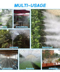 Multi-usage of Flexible Brass Mist Nozzle Extensions, 11.5 Inch Bendable Copper Poles, 10 Pack in various outdoor settings.