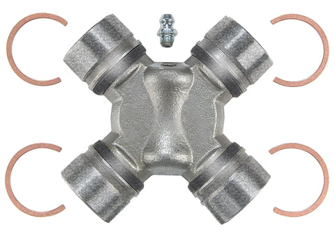 45U0108 Universal Joint For Driveshafts Premium Aftermarket U Joint Replacement With Durable Bearings Beefy Heavy Duty Pivot Points Reliable Driveshaft Linkage For Cars And Light Trucks OEM Grade Performance, shown with grease fitting and clips