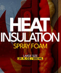 Expandable Polyurethane Spray Foam Insulation For Superior Heat And Sound Control in 29 fl oz, shown with temperature gauge.