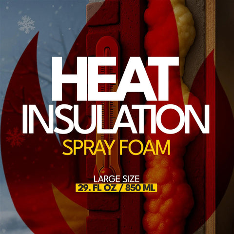 Expandable Polyurethane Spray Foam Insulation For Superior Heat And Sound Control in 29 fl oz, shown with temperature gauge.