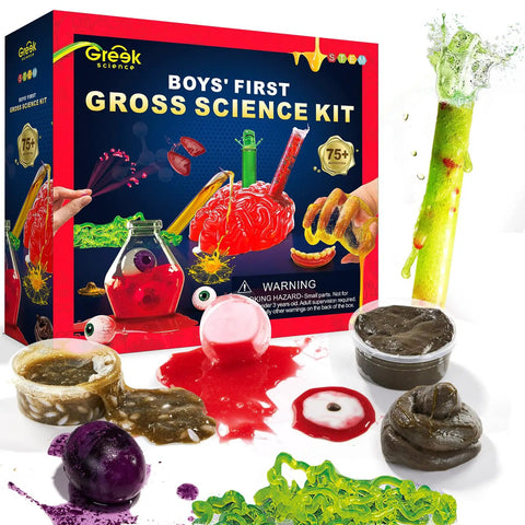 Gross Science Kit For Kids 75 Plus Experiments Slime Chemistry Set With Brain Dissection And Poop Experiments box and contents