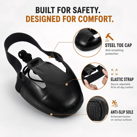 Heavy Duty Steel Toe Shoe Covers That Are Built Different Adjustable Safety Overshoes To Shield Your Toes Straight Up From Dropped Tools For Temp Workers On Busy Sites