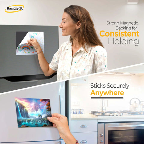 Flexible Magnetic Sheets With Adhesive Backing Pack Of Four 8 By 10 Inches Each 16 Mil Thick Create Easy Picture Magnets